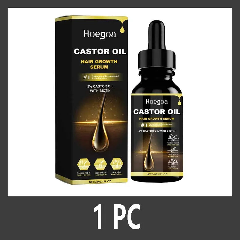 30ml Castor Oil Hair Thickening Essential Oil Nourish Scalp Massage Refreshing Hair Growth Repair Smoothing Hair Care Oil Qme 1PC