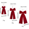 1 Velvety Soft Bendable Fabric Bowknots Christmas Tree Ornaments Door Qme 3Pcs Other