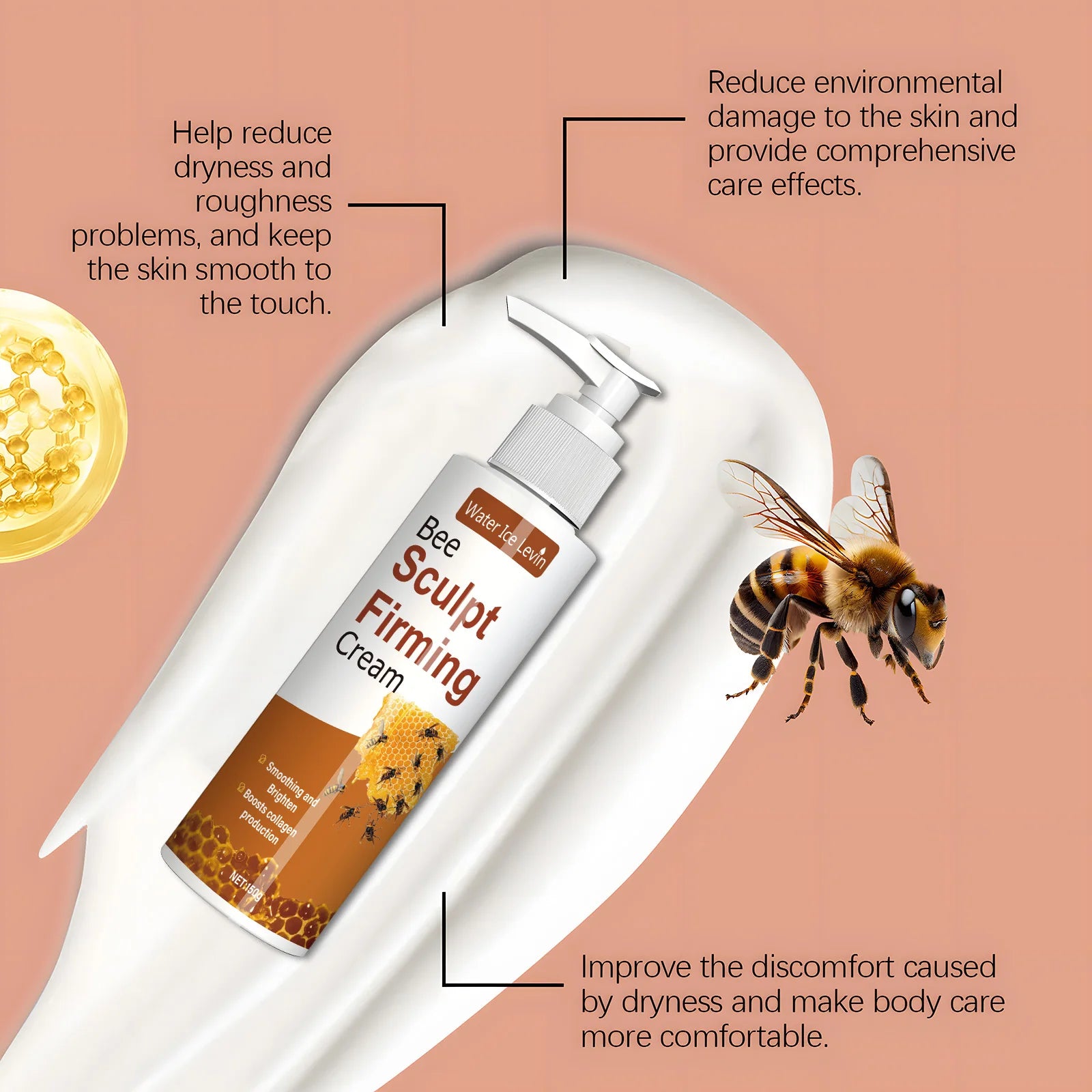 Bee Sculpt Firming Cream - Skin Tightening Cream - Reduces Fine Lines - Lifts and Moisturizes Skin with Natural Collagen Qme