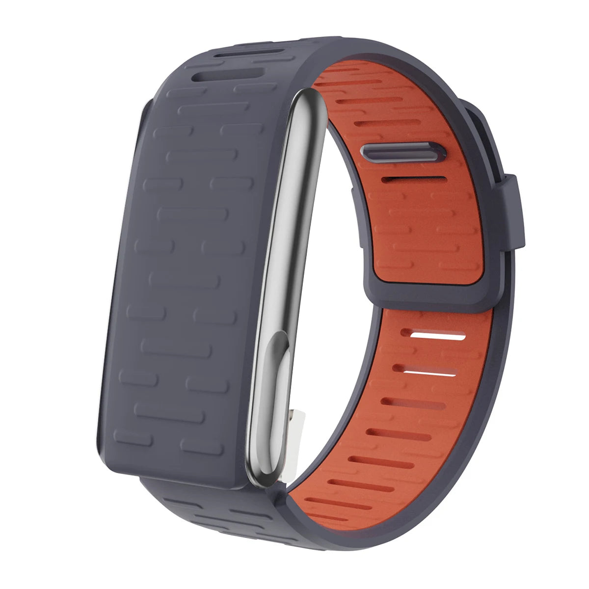 Silicone Sport Bands for Whoop5.0MG Strap Brecelet Adjustable Watch Strap Replacement Correa Breathable Straps for Whoop5.0 Band Qme Gray Orange-5.0MG