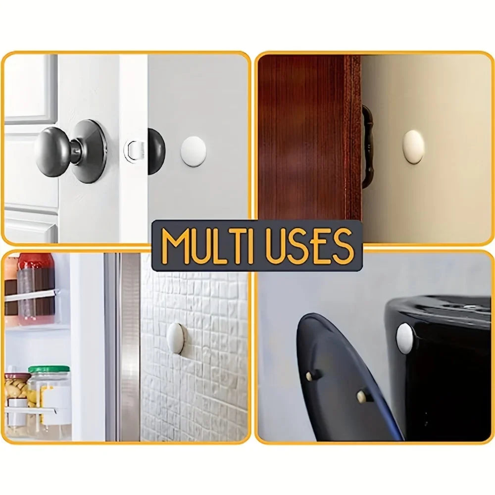 Door Stops for Wall with Strong Back Adhesive - Quiet And Shock Absorbent Soft Plastic Wall Protectors from Door Knobs Qme