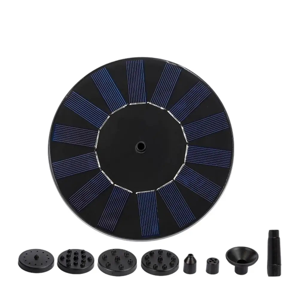 Solar Bird Bath Fountains With Colorful LED Lights 6 Nozzles 1500mAh Solar Water Fountain Outdoor For Patio Yard Outdoor Garden Qme Black China Mainland