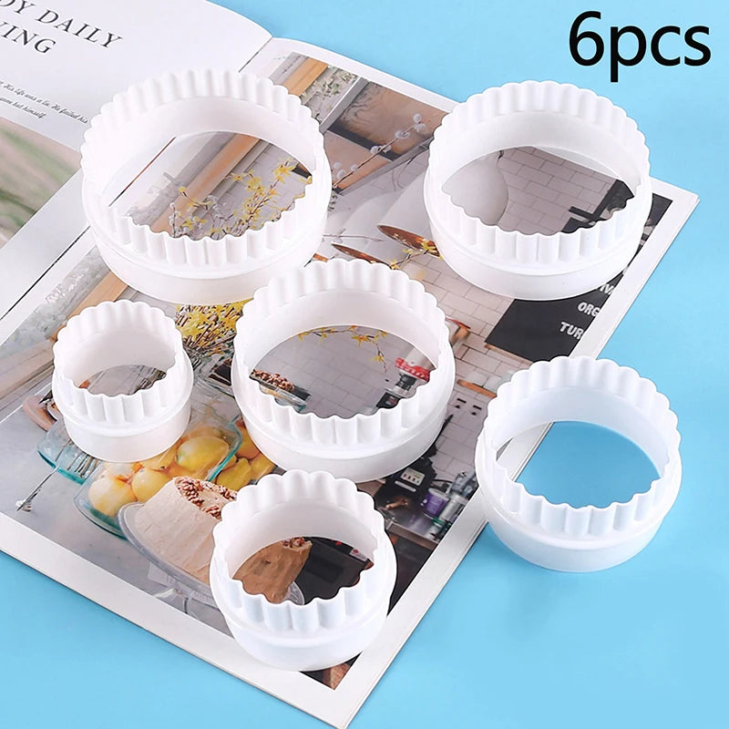 White Wave Round Double-sided Cookie Cutters Kitchen Tools Baking Qme