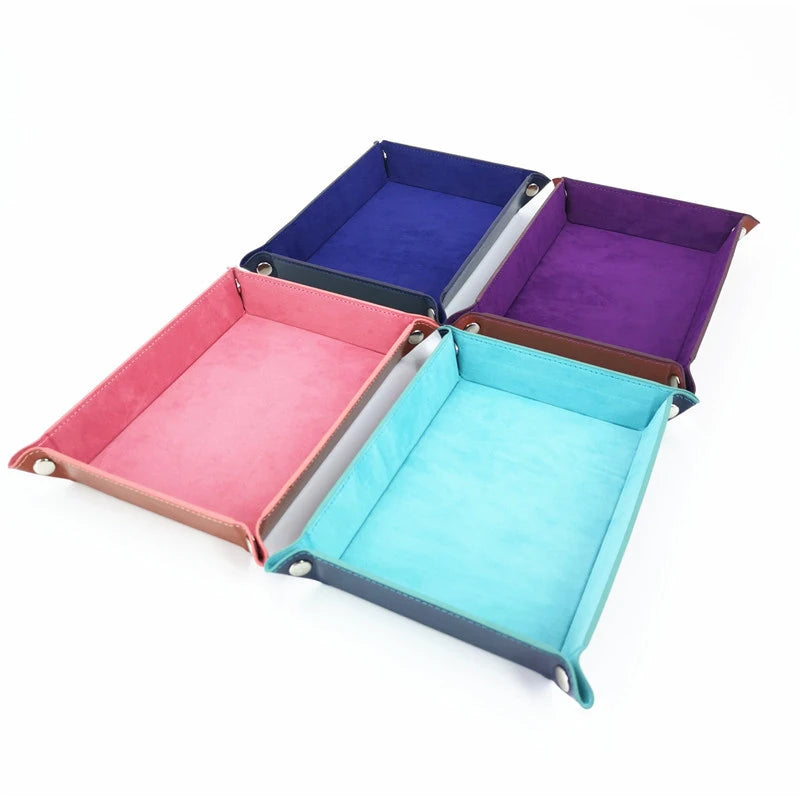 Creative Storage Tray Pu Foldable Box Dice Desktop Rolling Folding Qme