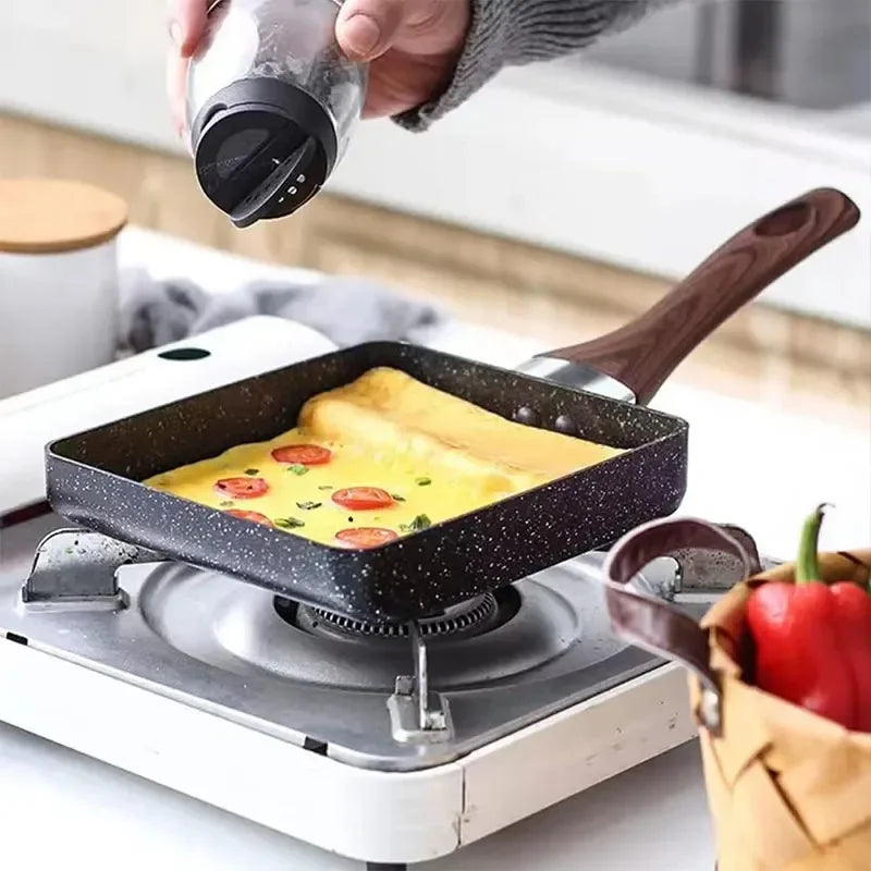 Tamagoyaki Japanese Omelette Pan Nonstick Egg Pan Skillet Rectangle Tamago Pan Small Egg Frying Pan with Cooking Tools Qme