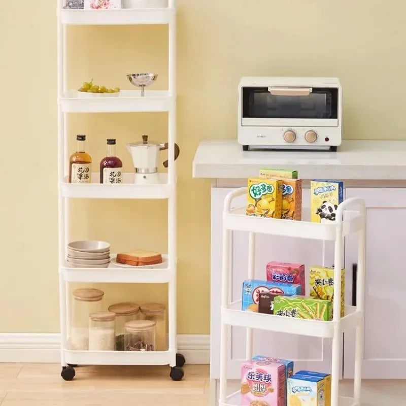 Trolley Handlebar Storage Rack Floor-standing Multi-layer Kitchen Qme