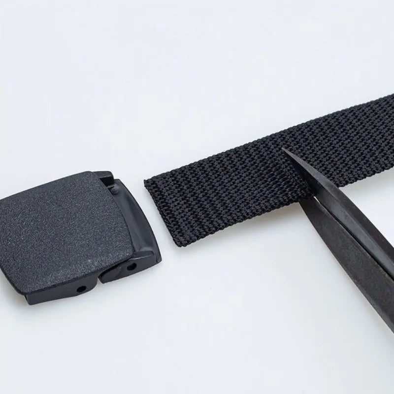 Automatic Buckle Men Nylon Webbing Belts Canvas Casual Fabric Belt Qme