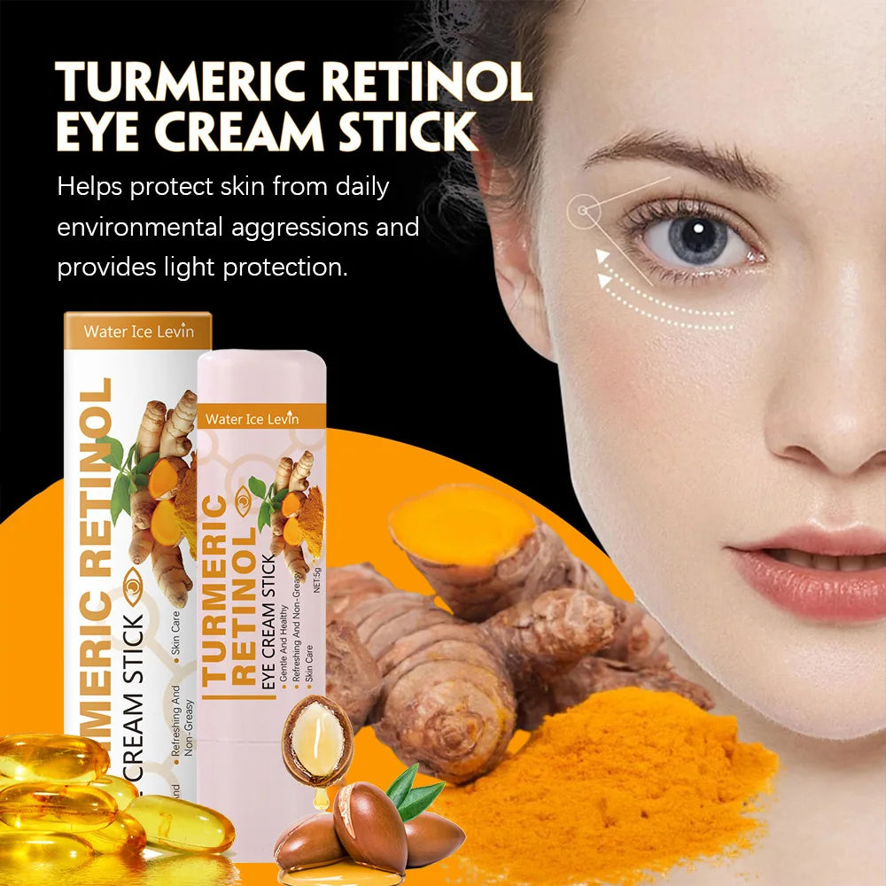 Turmeric eye cream stick nourishes the skin, improves fine lines, relieves eye bags and dark circles, and brightens the eye skin Qme