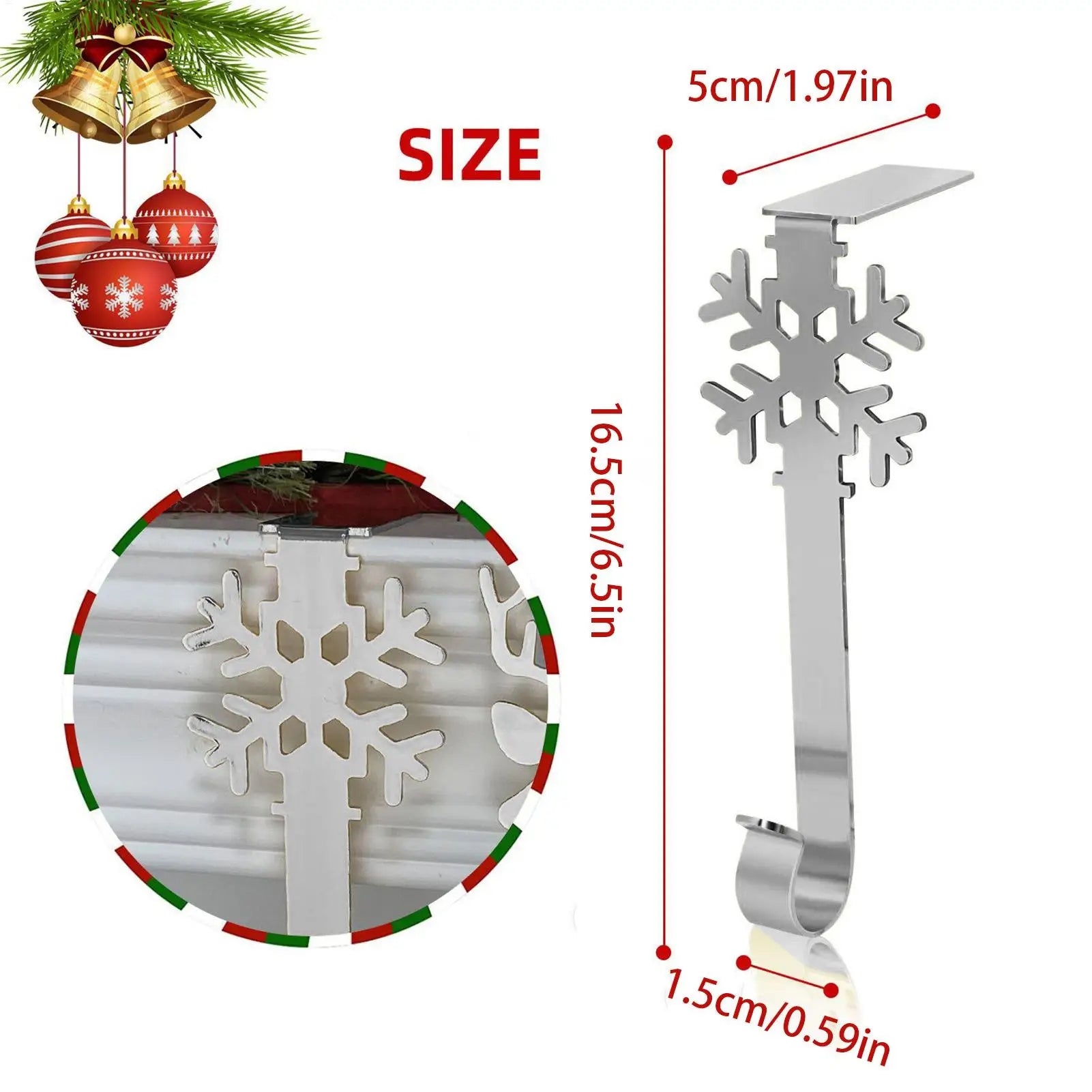 Stocking Holders For Mantle Non-Slip Heavy Duty Christmas Hooks 4 Pieces Garland Hanger Stocking Holders For Home Window Counter Qme