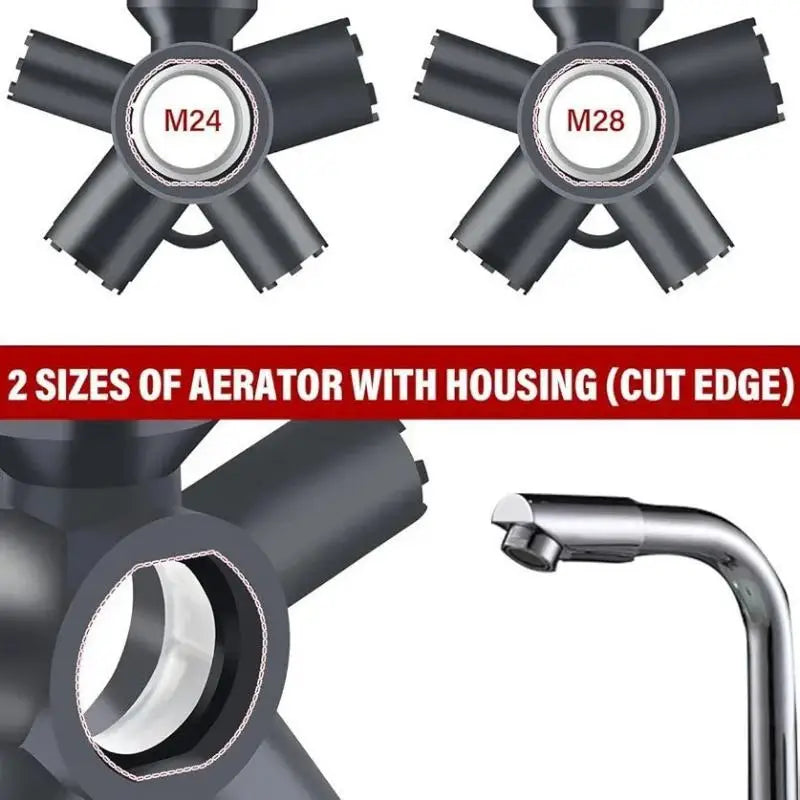 1Pcs Faucet Aerator Key 10 In 1 ABS Faucet Aerator Removal Tool For Threaded Aerator/Aerator With Housing Cut Edge&Round. Qme