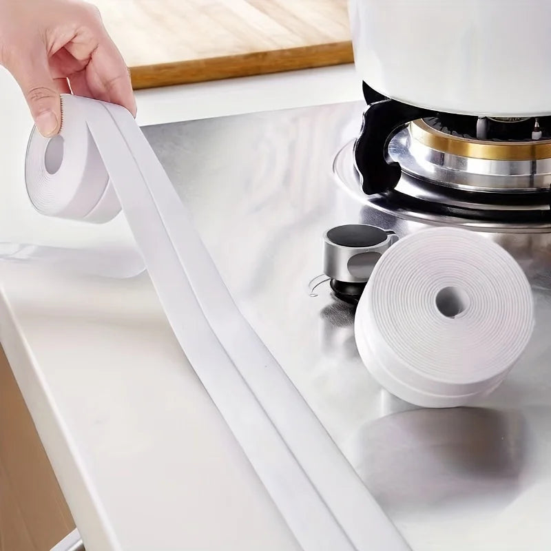 Bathroom and toilet waterproof sealing tape, bathtub and wall self-adhesive sealing strip, sink anti-fouling PVC sealing tape Qme