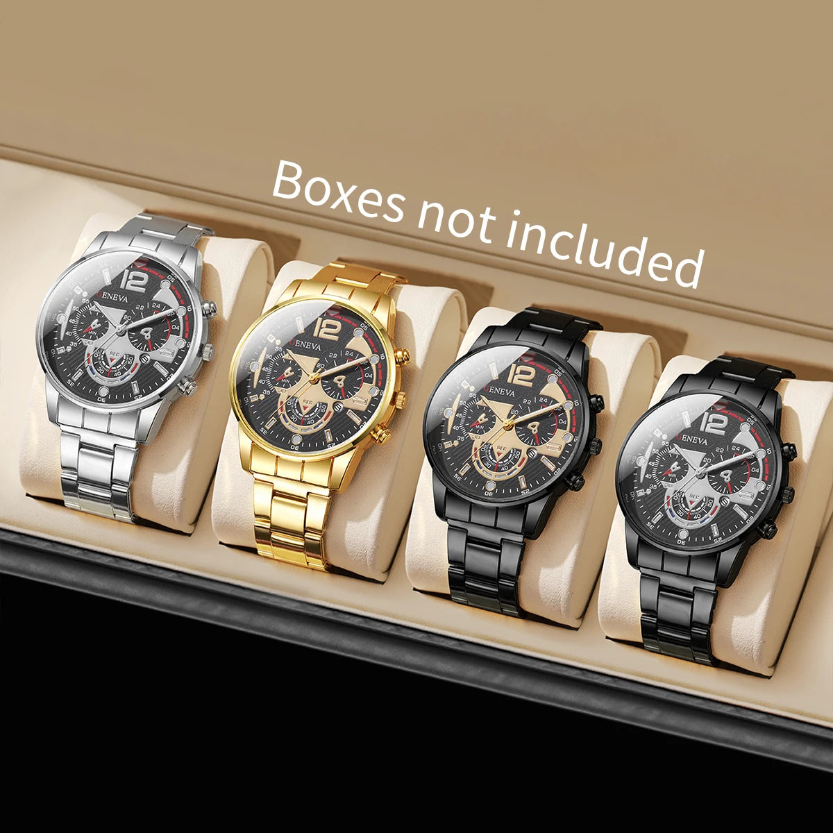 3 pc/set moda masculina relógios de negócios luxo homem quartzo relógio de pulso data reloj hombre (sem caixa) Qme