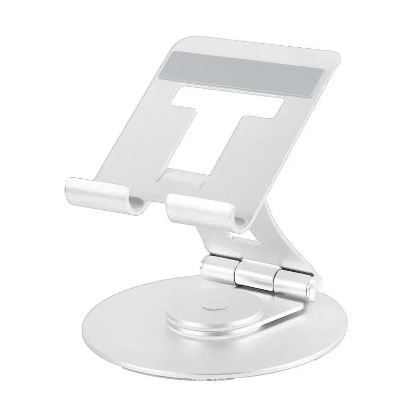Universal Metal Tablet Stand Desk Mobile Phone Holder For iPhone iPad Xiaomi Huawei Samsung Foldable Tablet Bracket Tablet Stand Qme P57-3 silvery