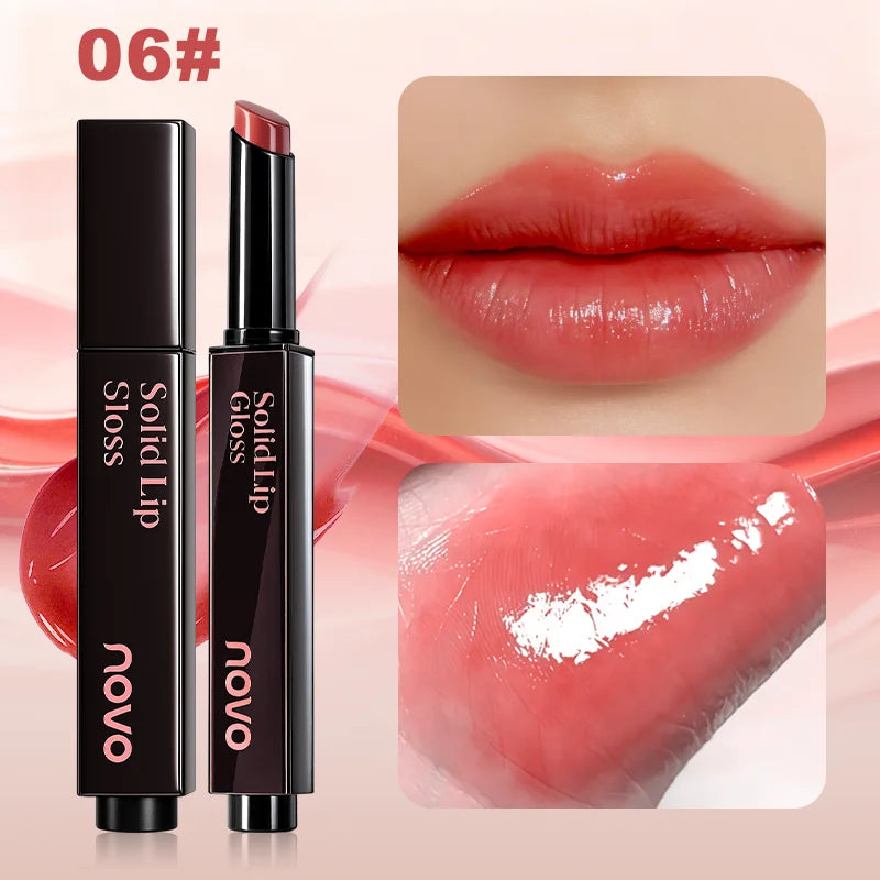 Moisturizing Mirror Lipstick, Water Glow Solid Lip Gloss, Long-Lasting Nourishing Formula With Castor And Sunflower Seed Oil Qme 06