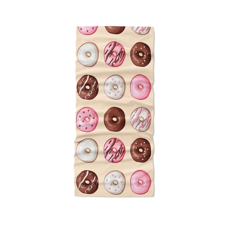Food Donut Headscarf Fun Printing Women's Hijab Scarf Summer Neck Qme style2 One Size >8Y