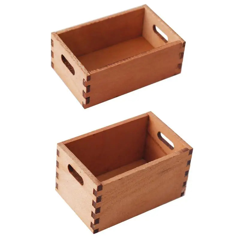 1 12 Dollhouse Mini Wooden Storage Basket Simulation Furniture Model Qme