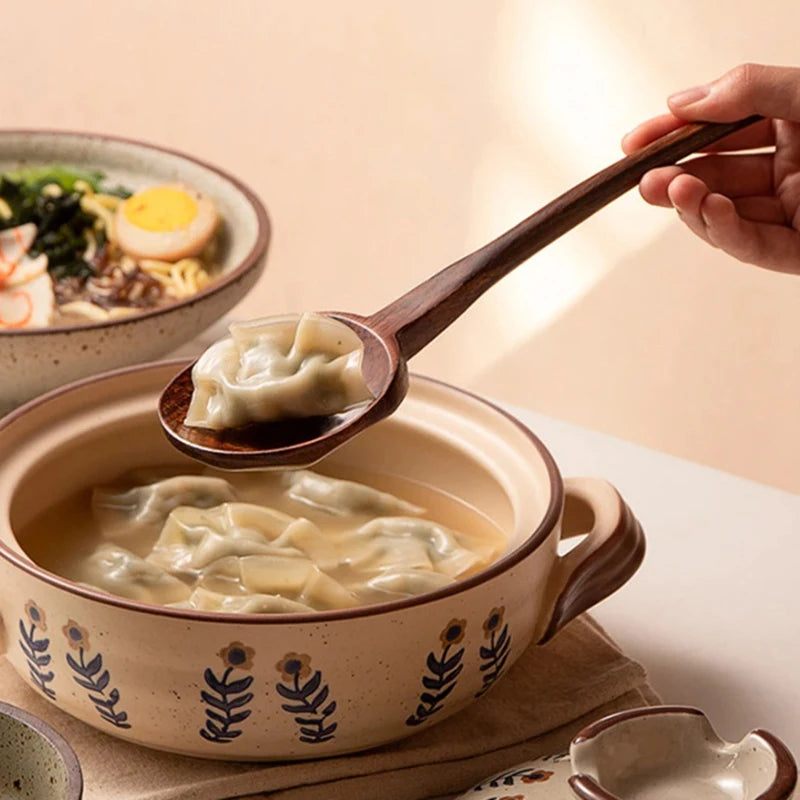 Long Handle Ramen Wooden Spoon Japanese Kitchen Cooking Utensils Tableware Serving Tablespoons Home Large Soup Ladle. Qme