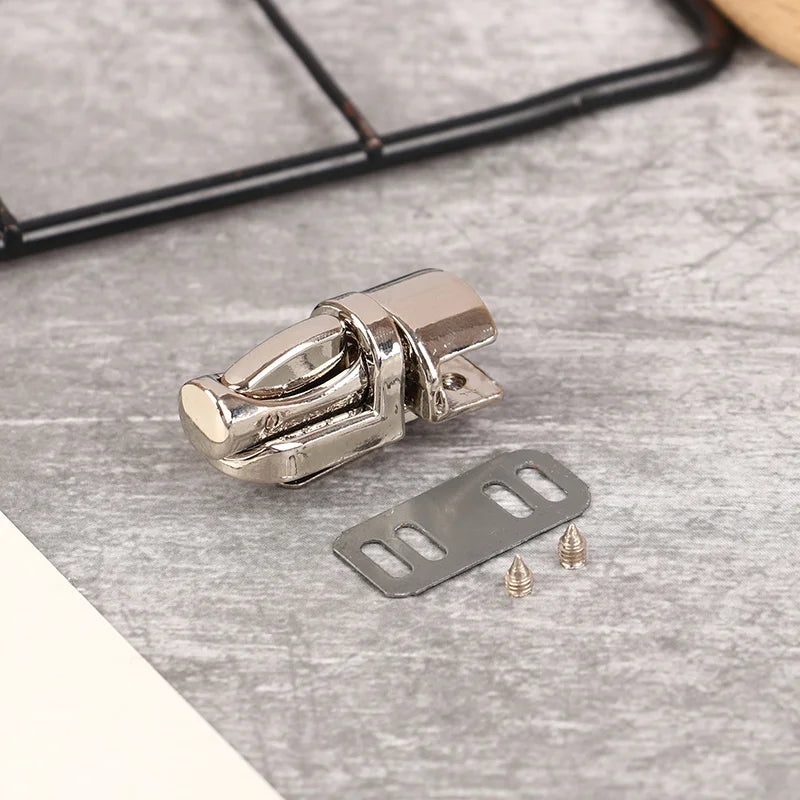 Durable Metal Column Tuck Lock Closure Catch Clasp Buckle Fasteners for Bag Case Handbag Purse Accessories, DIY Wallet Making Qme Silvery 2pcs