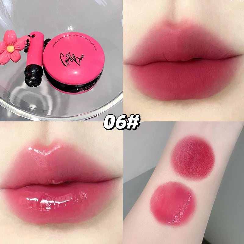 Gege Bear Dual Effect Velvet Matte Glossy Pendant Lip Glaze Hydrating Qme GX1371-6