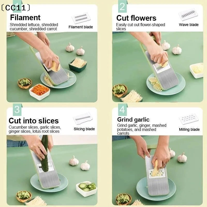 6-in-1 Stainless Steel Vegetable Cutter Multifunctional All-in-1 Qme