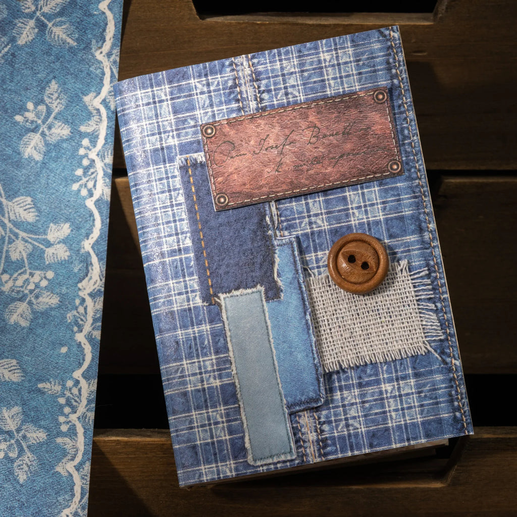1 Roll Faux Denim Themed Kraft Paper Tape for Background Decor Scrapbooking DIY Collage Phone Case Notebook Decoration Qme