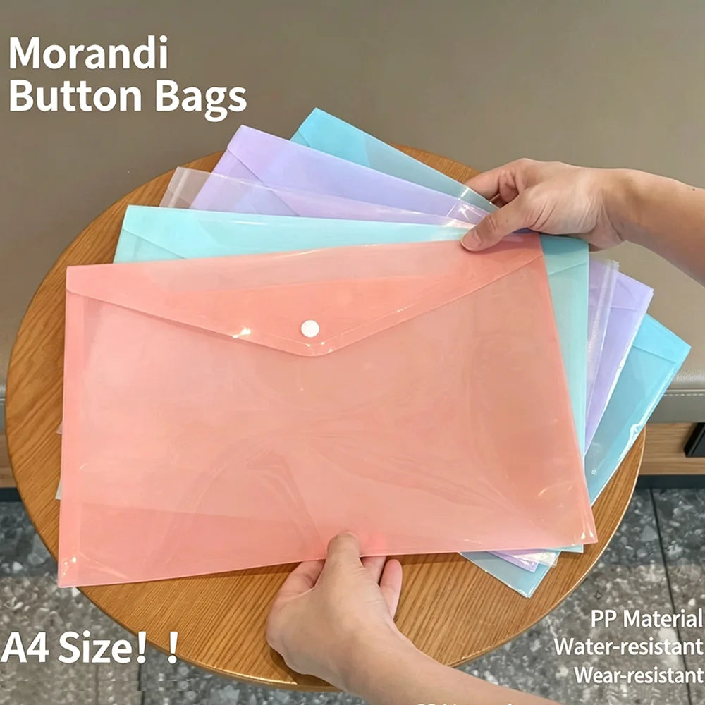 10/20/40/60 Pieces, Colorful Transparent Document Bag, A4 Size PP Plastic Student Folder, Easy To Organize School Supplies Qme