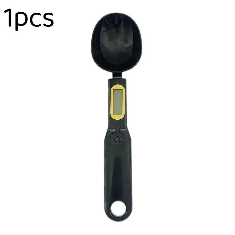 1 0 1- LCD Digital Food Scale Measuring Spoon Coffee Powder Milk Qme Black