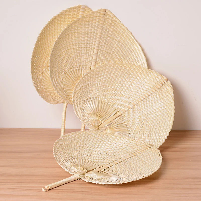 Mosquito Repellent Hand Fan Handmade Heart Shaped Bamboo Woven Fan Chinese Style. Qme
