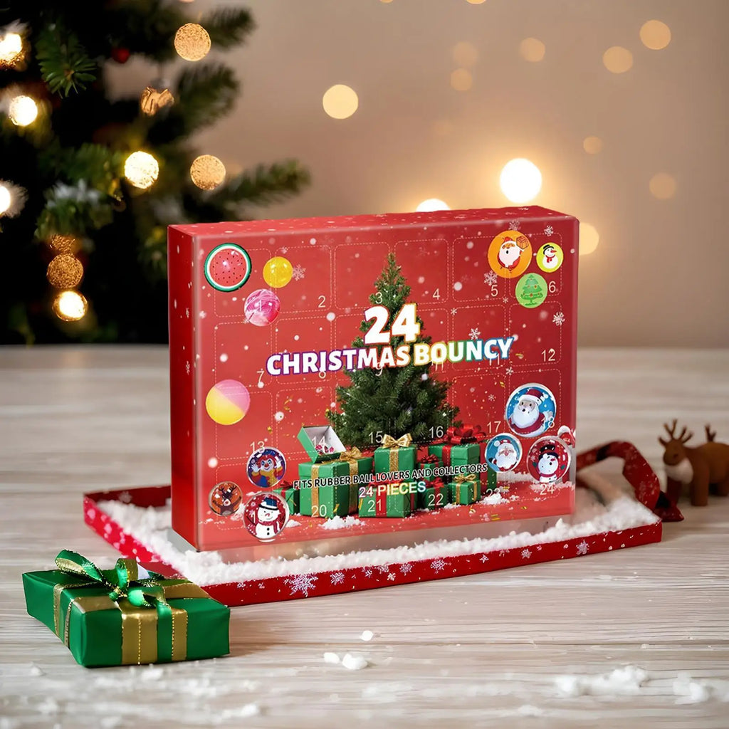 Christmas Bouncy Balls Advent 2025 24 Days Ball Toys Interactive Qme