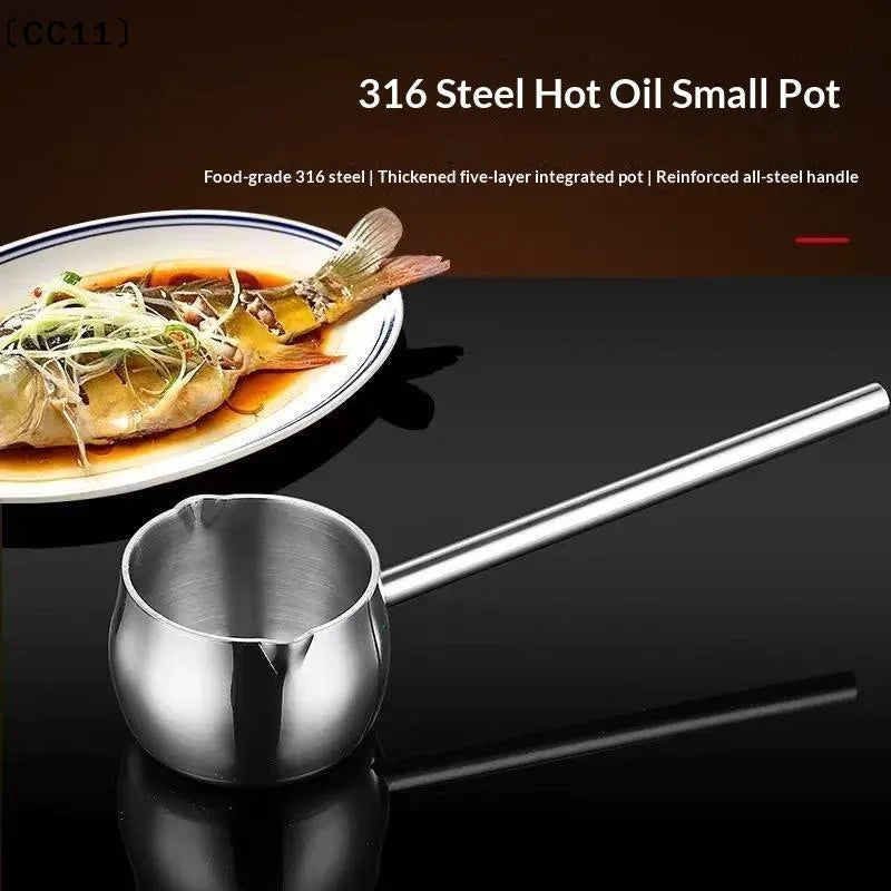 Multifunctional Sauce Spoon Stainless Steel Seasoning Oil Pour Spout Qme