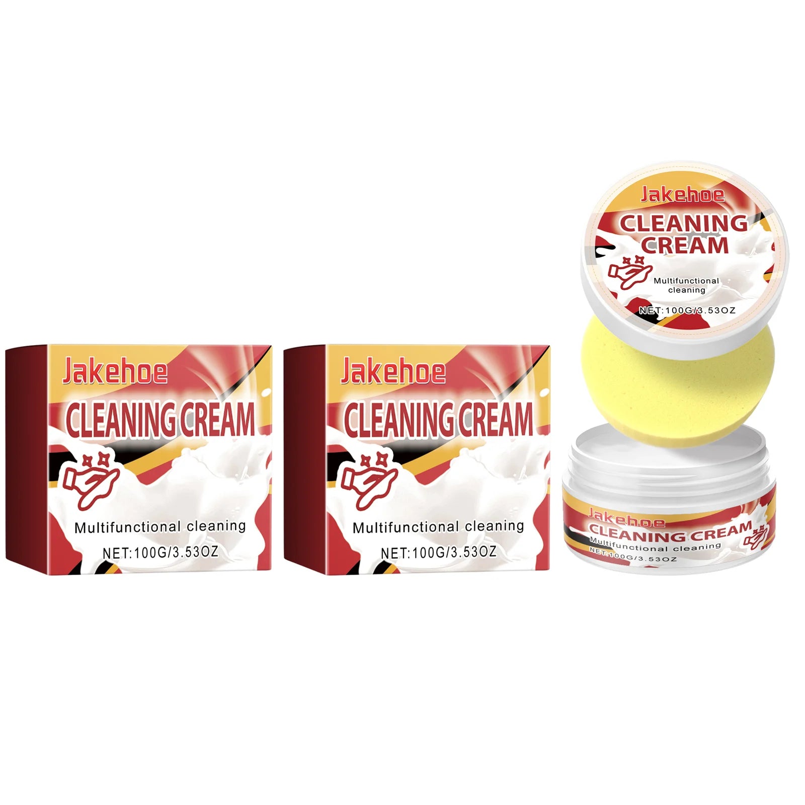 Multi Functional Decontamination Cream Easily Decompose Oil Stain and Dirt Eliminate Odor Polishing Stove Kitchen Cleaning Cream Qme 2 x 100g Boxed