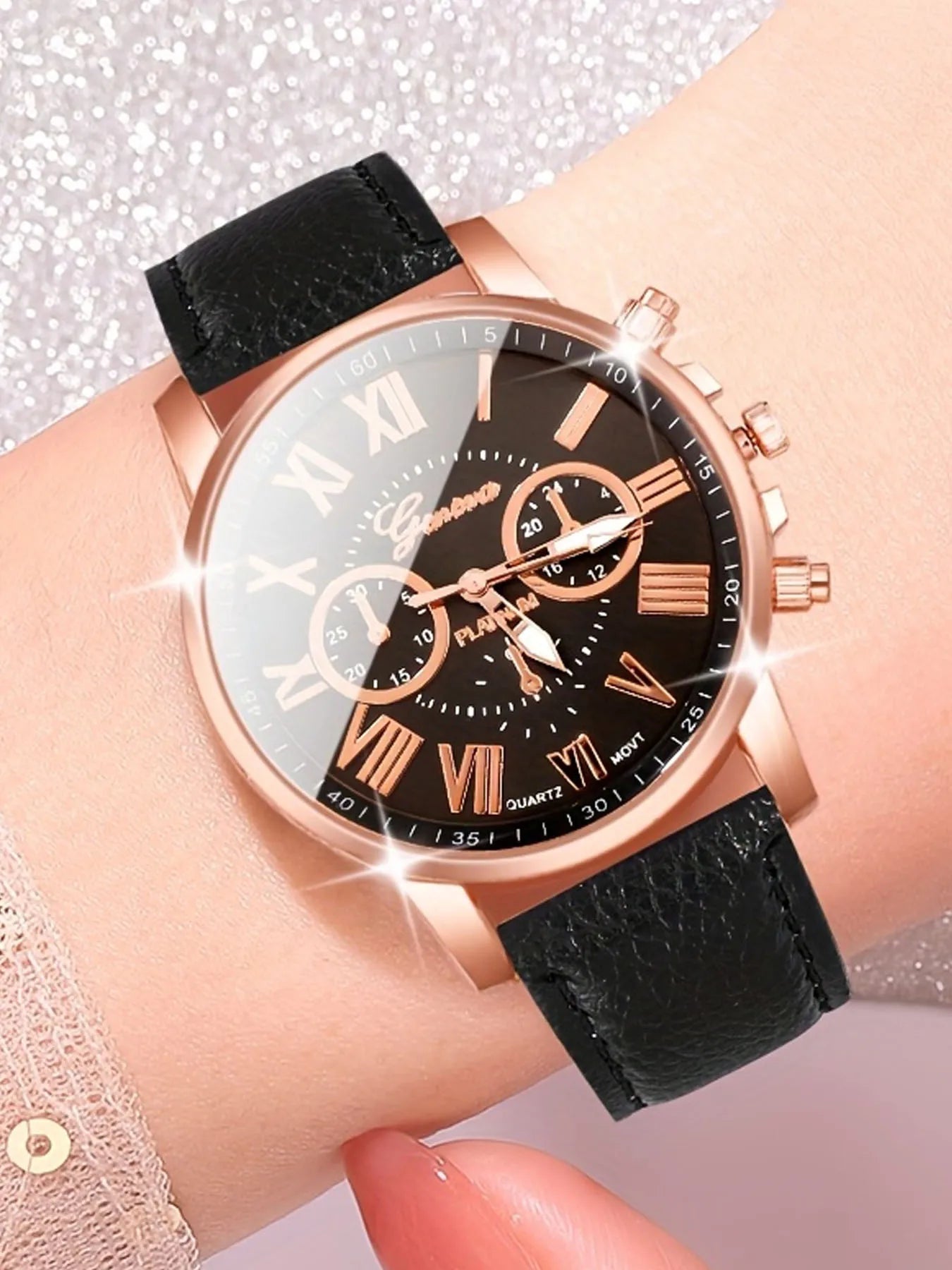 5PCS Women Watches Set Fashion Roma Dial Ladies Quartz Watch Casual Leather Band Wristwatches Relogio Feminino Reloj Mujer Qme