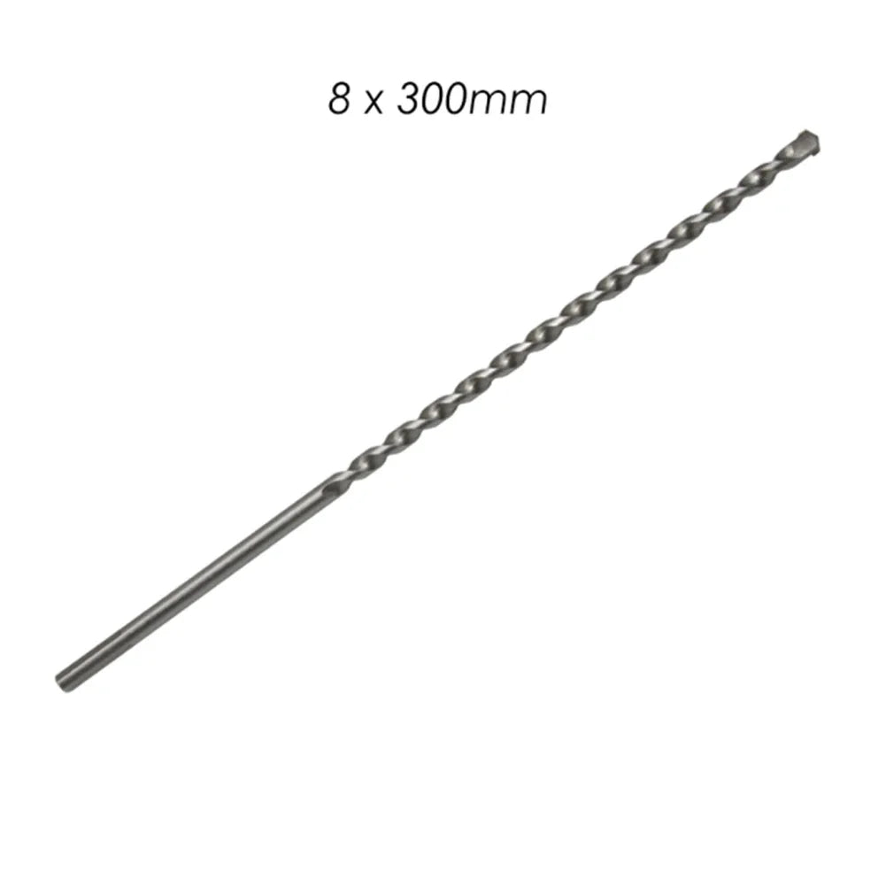 300mm Long Masonry Concrete Impact Drill Bit Triangle Shank 6 8 10 12 16mm Drilling Bits For Penetrating The Wall Power Tool Qme 8x300mm