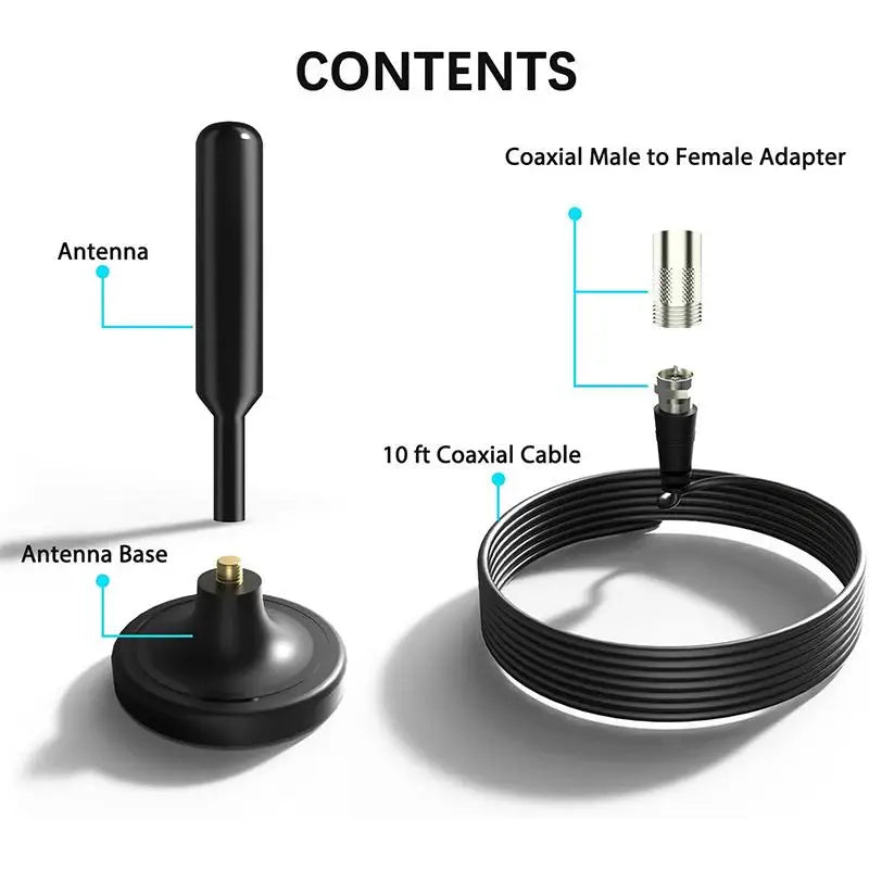 Digital TV Antenna Indoor Signal Amplifier Gain 720P 1080P Adapter Qme