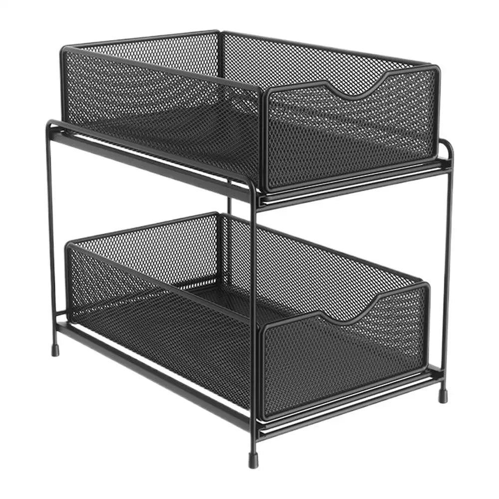 Sink Organizer Metal Large Capacity Pull-out Rack Kitchen Sponge Qme China Mainland Black