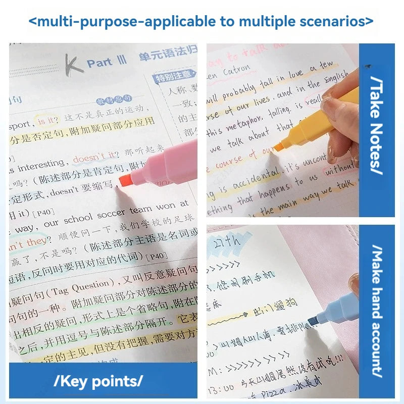 Dual Tip Highlighters Pens 12 Colors Bible Pens No Bleed With Soft Tip Aesthetics Pens Markers Kawaii Stationary For Students Qme