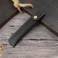 PU Leather Pen Holder Brass Snap Closure Fine Stitching Slim Pencil Qme A1