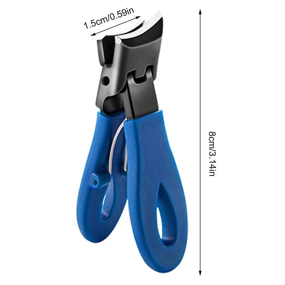Slanted Nail Clippers Wide Jaw Opening Slanted Curved Nail Trimmer For Thick/Ingrown Nails Stainless Steel Pedicure Tool Qme Blue China Mainland