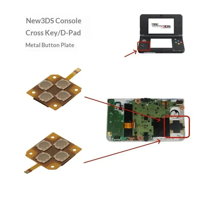 D-pad Dome Snap PCB Board Buttons Conductive FIlm 3DS XL Controller Qme