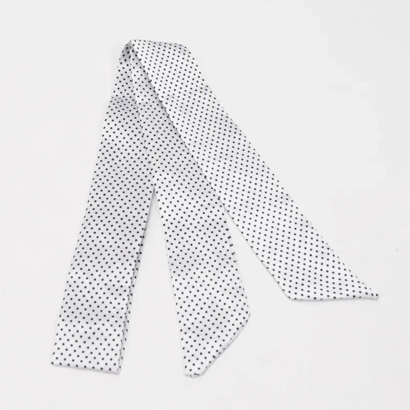Skinny Scarf Hair Small Women Simple Handle Ribbon Fashion Printing Qme A-32