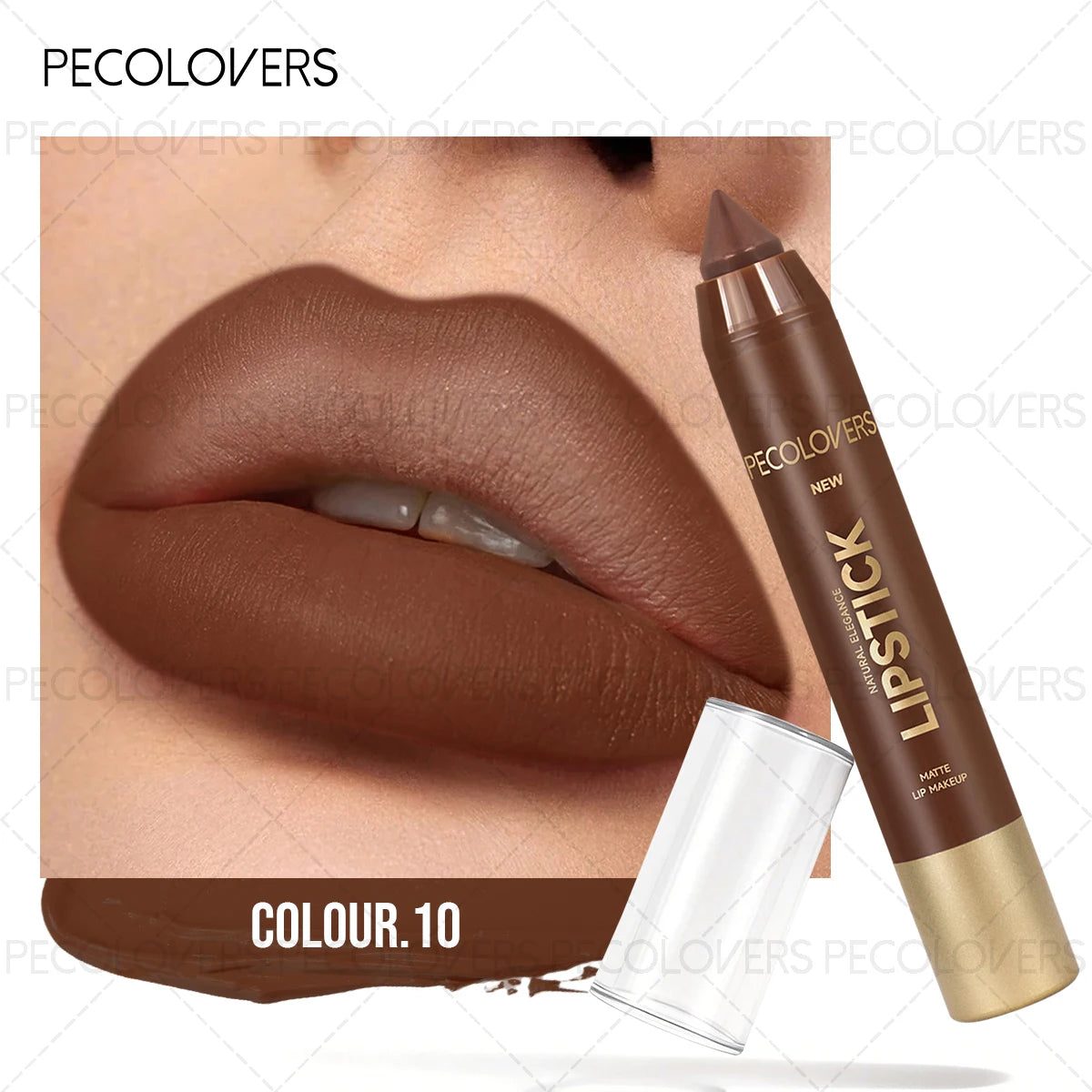 Natural Finish Lipstick Pencil Can Be Used As Lip Liner Brown Qme 10