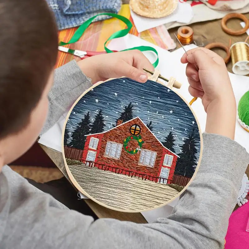 Christmas Embroidery Kits Adults Craft Hand Ornament Classrooms Qme
