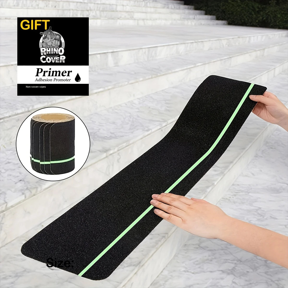 Luminous Anti-Slip Traction Tape Outdoor/Indoor Stair Step Anti-Slip Tape Stair Tread Waterproof Anti-Slip Tape Qme