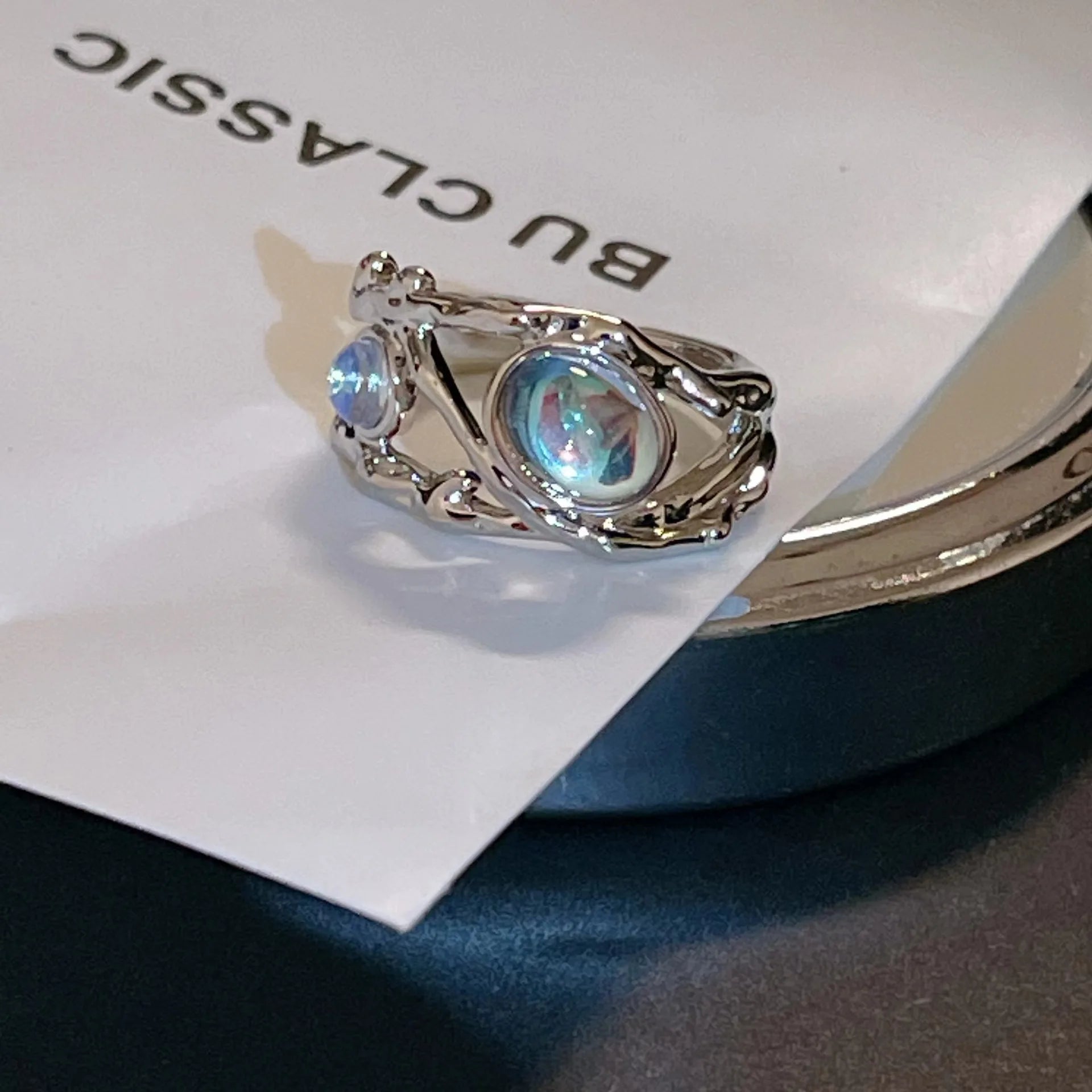 Kpop Europe America Aesthetic Irregular Design Gem Ring for Fashion Women Wedding Luxury Banquet Anniversary Vintage Jewelry Qme 5 resizable