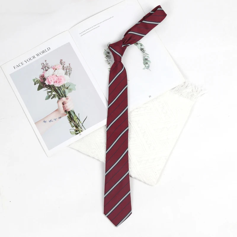 Burgundy Ties Women Mens Necktie Stripes Paisley Groom Neck Tie Qme