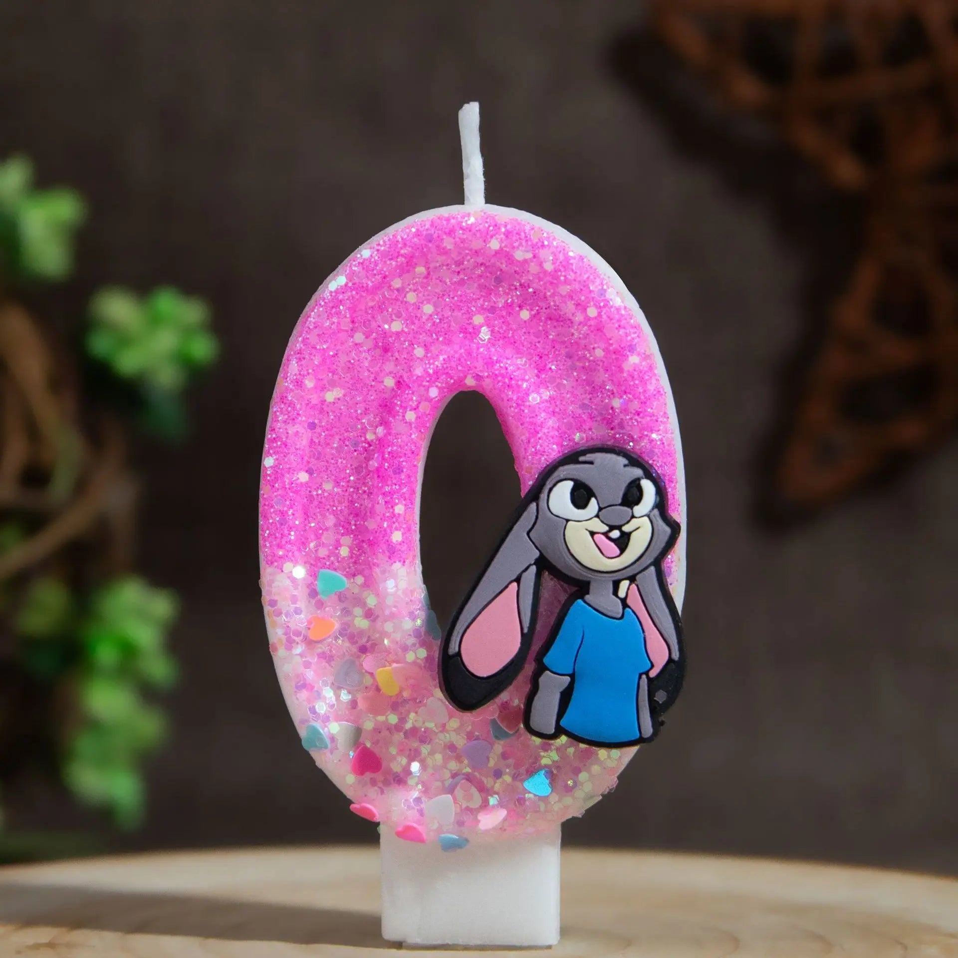 Judy Rabbit Birthday Candles Number 0-9 Cake Holiday Mood Lighting Qme black