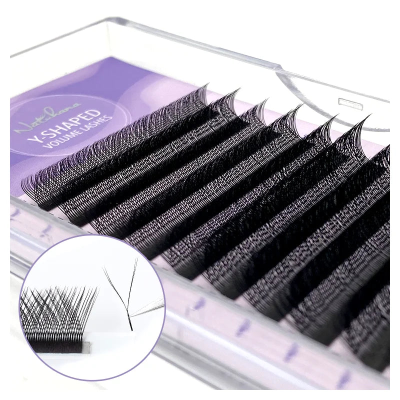 NATUHANA YY Lash Extensions 10 Trays Lot C D Curl Black Brown Qme
