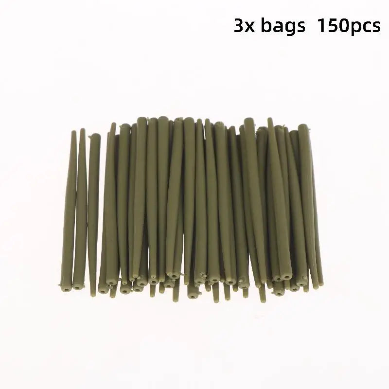 50 Carp Fishing Rig Anti Sleeves Terminal Accessories Winding Hook Qme Dark green 150pcs