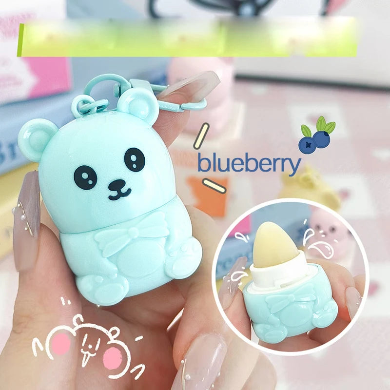 Cute Bear Fruit Lipstick Deep Moisturizing Care Lip Skin Prevent Dry Qme blueberry