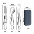 304 Stainless Steel Folding Cutlery Set Knife Fork Spoon Portable For Outdoor Picnics Camping Back To School Student Cutlery Box Qme 3pcs Roya Blue2